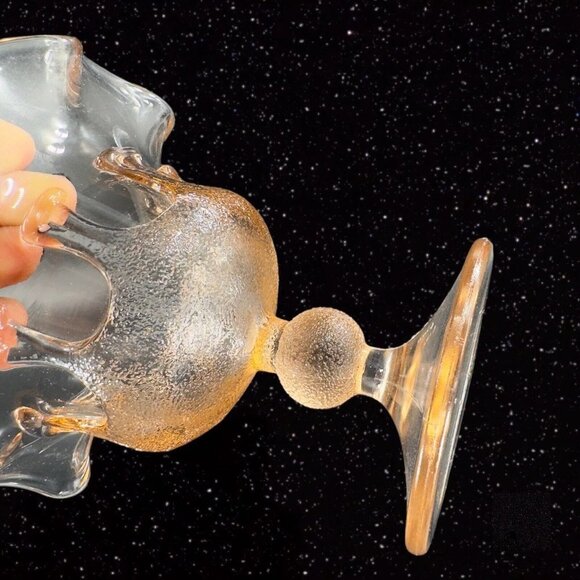 Stelvia Glass Company Compote Footed Bowl Peachy Pink Wayne Husted design Italy - Picture 6 of 16